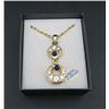 Image 1 : Lapis Luzuli 18" Gold Tone Chain & Pendant
