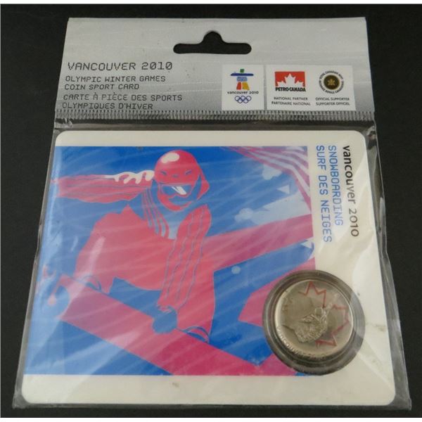 RCM 2008 Vancouver 2010 Snowboarding 25 Cent Coin