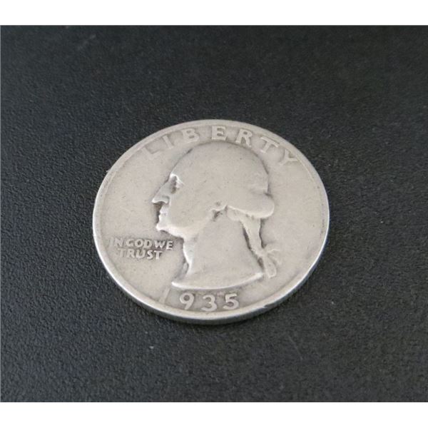 1935 USA Silver 25 Cent Coin