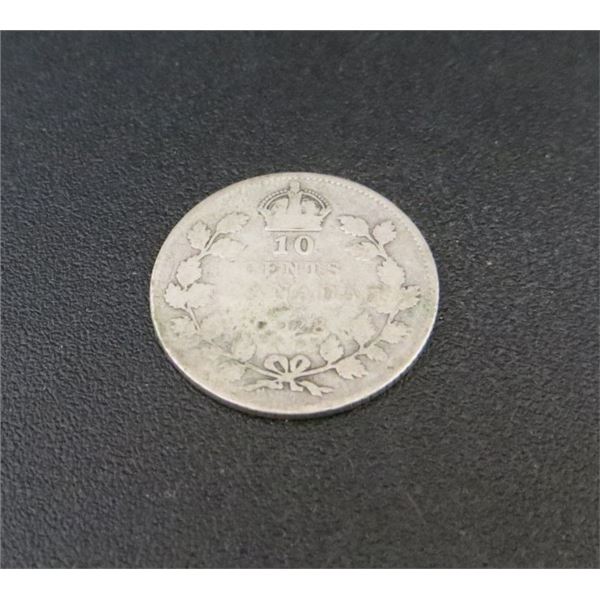 1928 Canadian Silver 10 Cent Coin