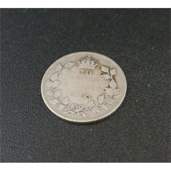 1933 Canadian Silver 10 Cent Coin
