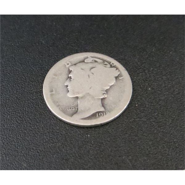 1918 USA Silver 10 Cent Coin