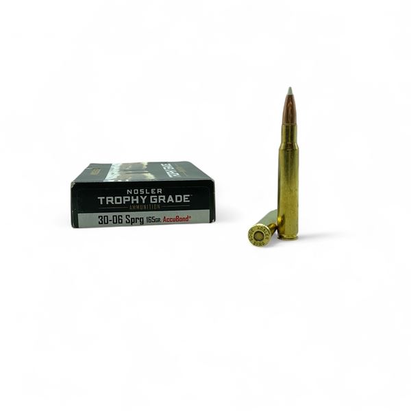 Nosler Trophy Grade 30-06 Spring, 165 Grain AccuBond Ammunition, 9 Rounds