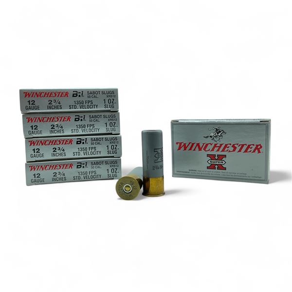 Winchester 12 Ga, 2-3/4", 1 oz BRI Sabot Slug Ammunition, 25 Rounds