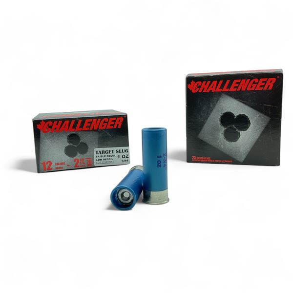 Challenger Target Slug 12 Ga, 2-3/4", 1 oz Ammunition, 50 Rounds