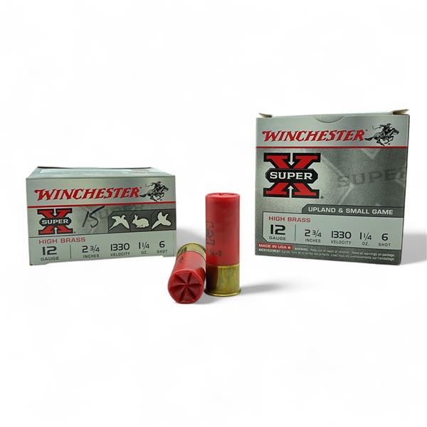 Winchester Super X High Brass 12 Ga, 2-3/4", 1-1/4 oz, #6 Shot Ammunition, 50 Rounds