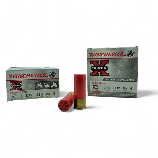 Winchester Super X High Brass 12 Ga, 2-3/4", 1-1/4 oz, #6 Shot Ammunition, 50 Rounds