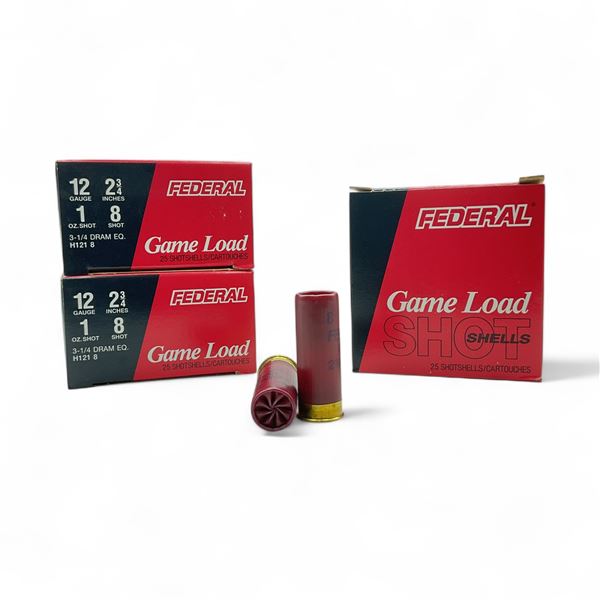 Federal Game Load 12 Ga, 2-3/4", 1 oz, #8 Shot Ammunition, 75 Rounds
