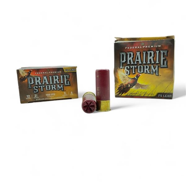 Federal Prairie Storm 12 Ga, 2-3/4", 1-1/4 oz, #4 Shot FS Lead Ammunition, 50 Rounds