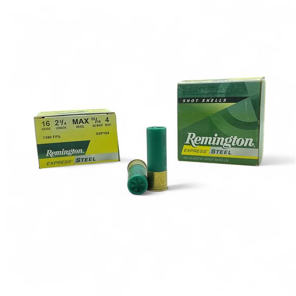 Remington Express Steel 16 Ga, 2-3/4", 15/16 oz, #4 Shot Ammunition, 50 Rounds