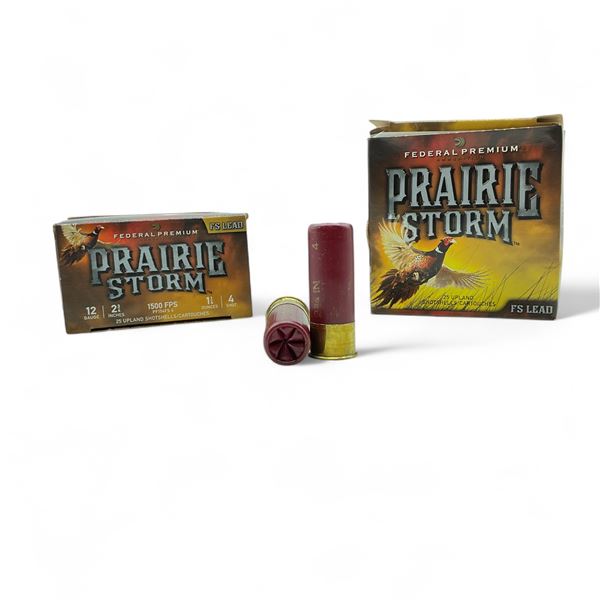 Federal Prairie Storm 12 Ga, 2-3/4", 1-1/4 oz, #4 Shot FS Lead Ammunition, 50 Rounds
