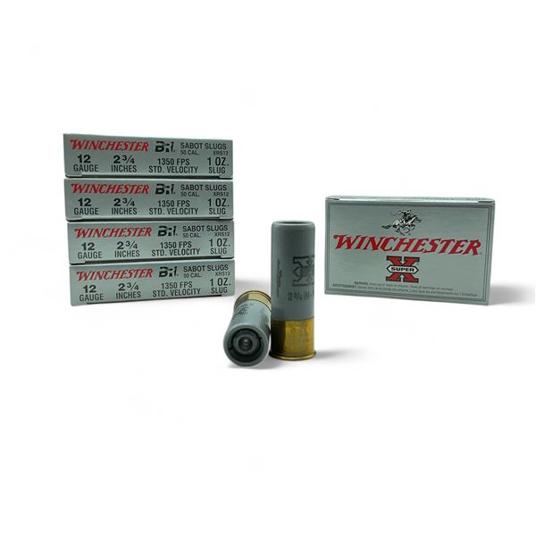 Winchester 12 Ga, 2-3/4", 1 oz BRI Sabot Slug Ammunition, 25 Rounds
