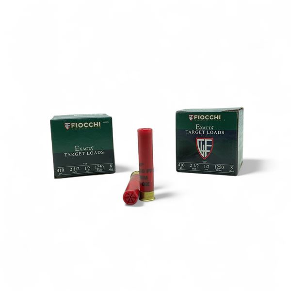Fiocchi Exacta Target Loads 410 Ga, 2-1/2", 1/2 oz, #8 Shot Ammunition, 50 Rounds