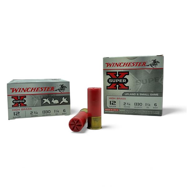 Winchester Super X High Brass 12 Ga, 2-3/4", 1-1/4 oz, #6 Shot Ammunition, 50 Rounds