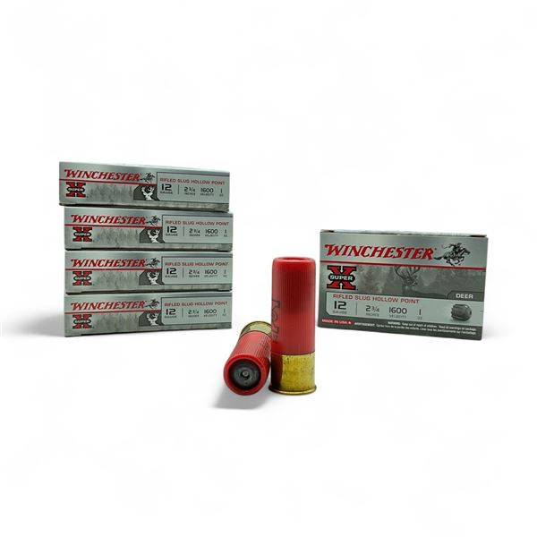 Winchester Super X Deer 12 Ga, 2-3/4", 1 oz Rifled Slug Hollow Point Ammunition, 25 Rounds