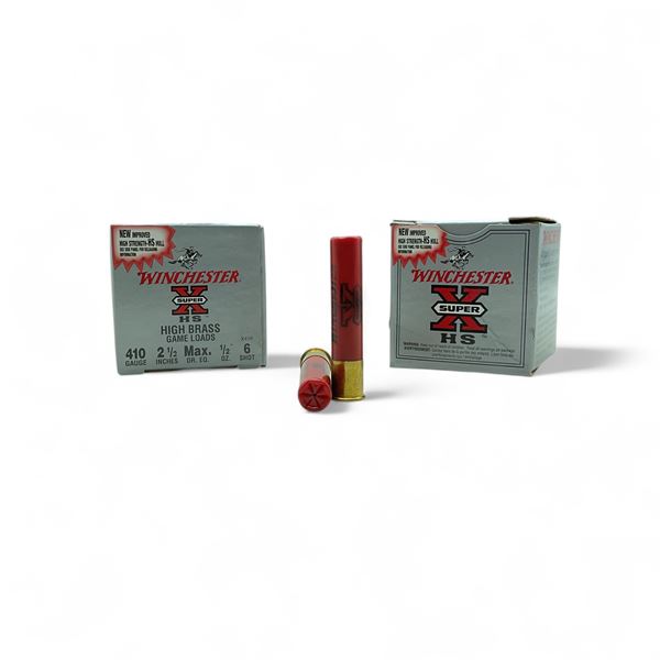 Winchester Super X High Brass Game Loads 410 Ga, 2-1/2", 1/2 oz, #6 Shot Ammunition, 50 Rounds
