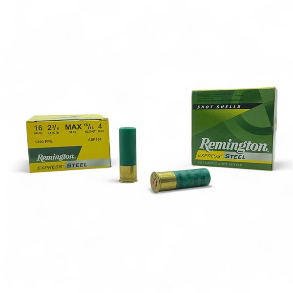 Remington Express Steel 16 Ga, 2-3/4", 15/16 oz, #4 Shot Ammunition, 50 Rounds