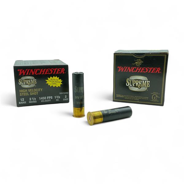 Winchester Supreme High Velocity Steel Shot 12 Ga, 3-1/2", 1-3/8 oz, #2 Shot Ammunition,