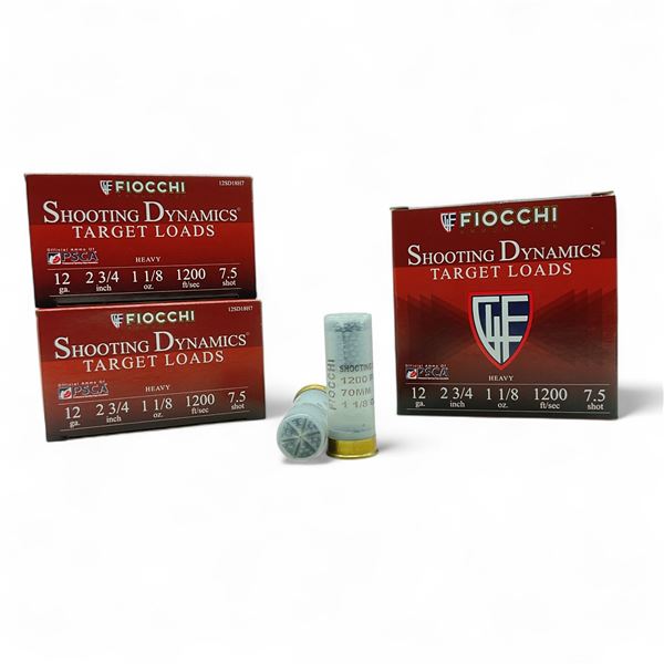 Fiocchi Target Loads 12 Ga, 2-3/4", 1-1/8 oz, #7.5 Shot Ammunition, 75 Rounds