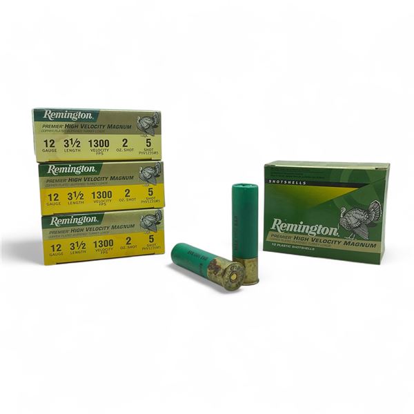 Remington Premier High Velocity Magnum 12 Ga, 3-1/2", 2 oz, #5 Shot Turkey Load Ammunition, 40 Round