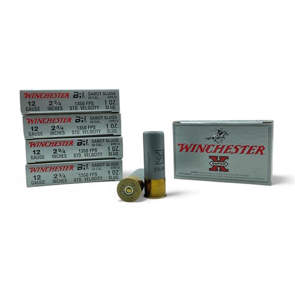 Winchester 12 Ga, 2-3/4", 1 oz BRI Sabot Slug Ammunition, 25 Rounds