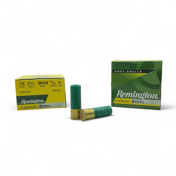 Remington Express Steel 16 Ga, 2-3/4", 15/16 oz, #4 Shot Ammunition, 50 Rounds