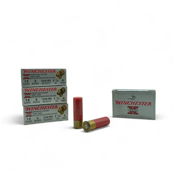 Winchester Supreme X Copper Plated Lead Shot Turkey Loads 12 Ga, 3", 1-7/8 oz, #4 Shot Ammunition, 4