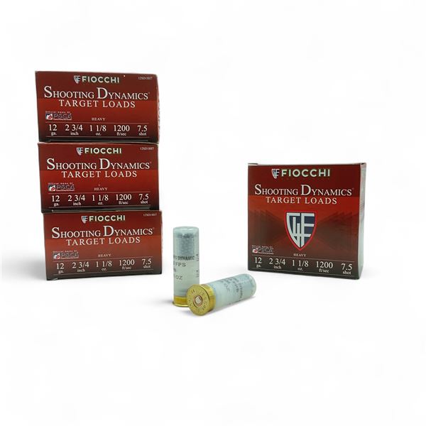 Fiocchi Target Loads 12 Ga, 2-3/4", 1-1/8 oz, #7.5 Shot Ammunition, 100 Rounds