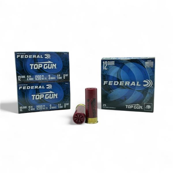 Federal Top Gun 12 Ga, 2-3/4", 1-1/8 oz, #8 Shot Ammunition, 75 Rounds