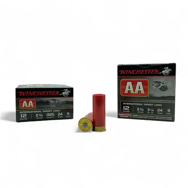 Winchester AA International Target Load 12 Ga, 2-3/4", 24 Gram, #9 Shot Ammunition, 50 Rounds