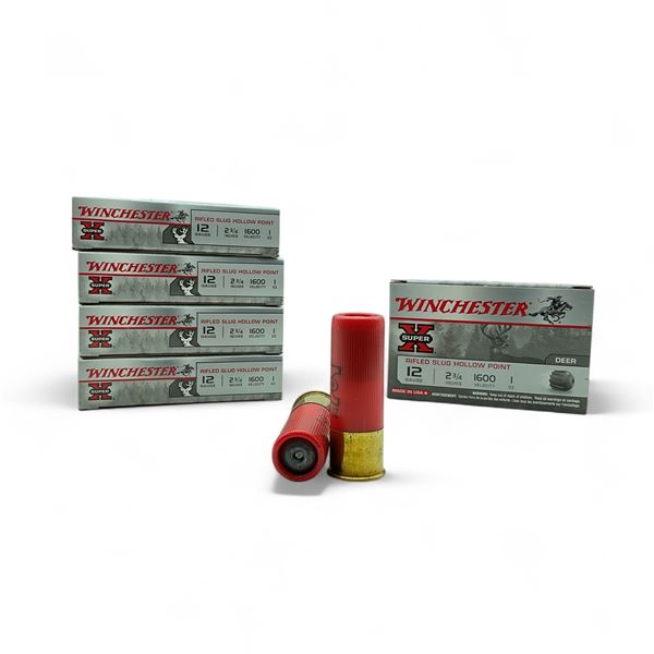 Winchester Super X Deer 12 Ga, 2-3/4", 1 oz Rifled Slug Hollow Point Ammunition, 25 Rounds