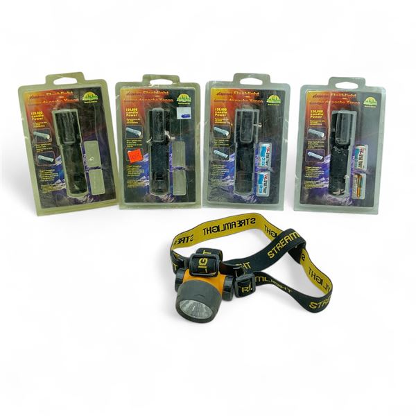 Parklands Xenon Flashlights X 4 Qty and Streamlight Headlamp