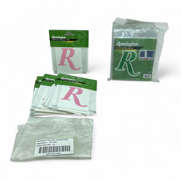 Remington 'R' Decals in Pink and Green, 50 Total Qty
