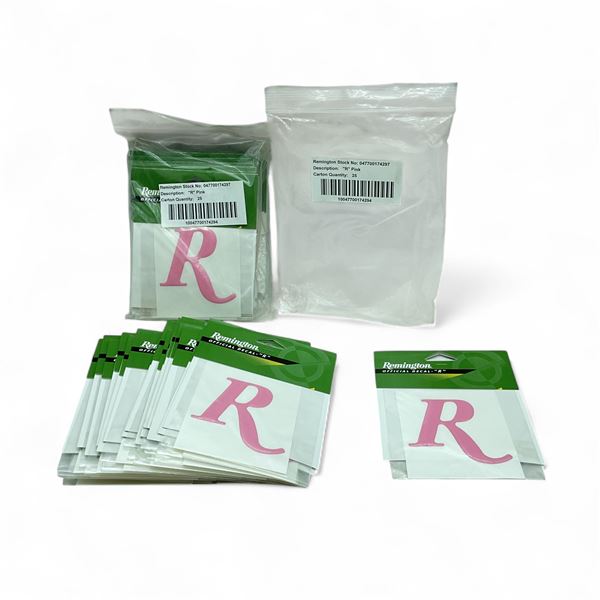 Remington 'R' Decals, Pink, Approx 50 Qty