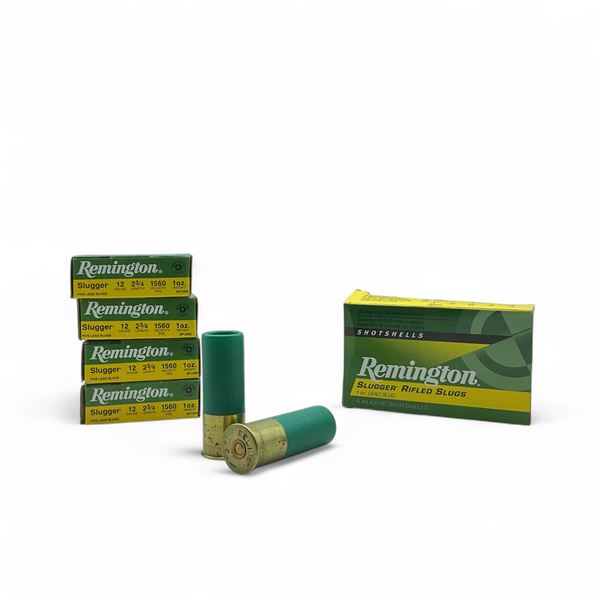 Remington Slugger 12 Ga, 2-3/4", 1 oz Rifled Lead Slug Ammunition, 22 Rounds