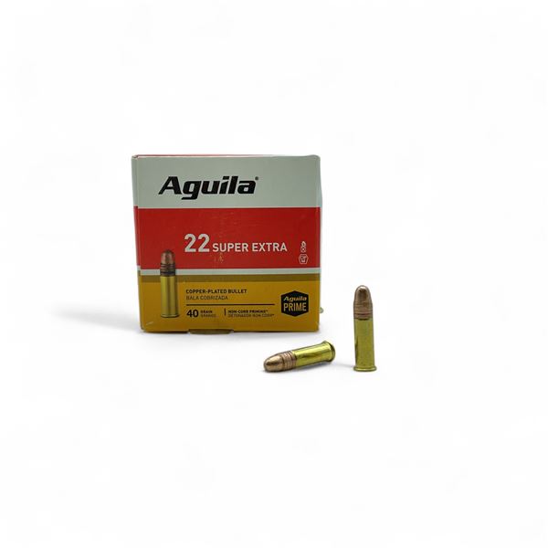 Aguila Super Extra .22 LR, 40 Grain Copper Plated Ammunition, 250 Rounds