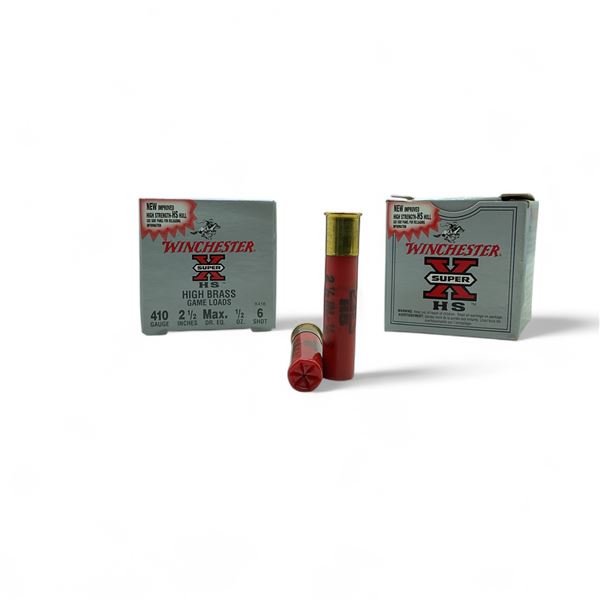 Winchester Super X High Brass Game Loads 410 Ga, 2-1/2", 1/2 oz, #6 Shot Ammunition, 50 Rounds