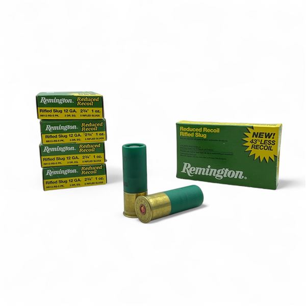 Remington Reduced Recoil 12 Ga, 2-3/4", 1 oz Rifled Slug Ammunition, 23 Rounds