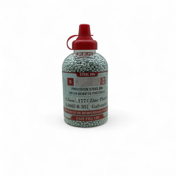 Northern AER 4.5mm/ .177 Cal Precision Steel BBs, Zinc Plated, 6000 Qty