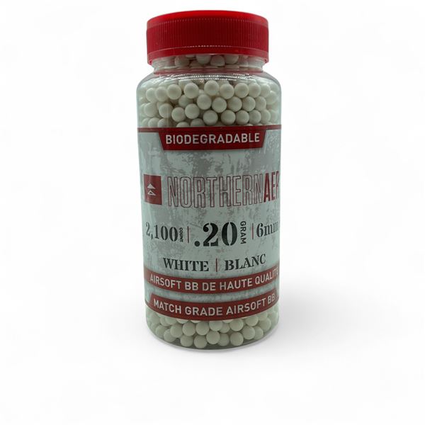 Northern AER Biodegradable 6mm Match Grade Airsoft BBs, 2100 Qty