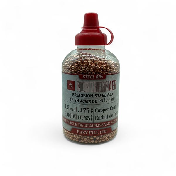 Northern AER 4.5mm/ .177 Cal Precision Steel BBs, Copper Coated, 6000 Qty