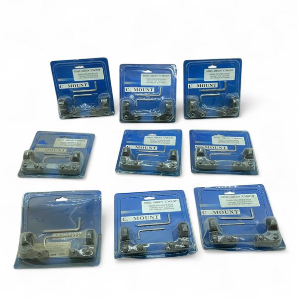 Steel Airgun 'C' Mount Two Piece Base, 1" Ring Set X 9 Qty