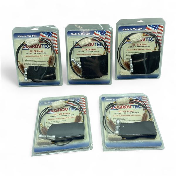 GrovTec GT EZ Clean Multi-Stage Bore Cleaner for 12 Ga and 20 Ga Shotgun X 5 Qty Total