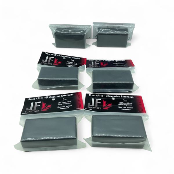 JF Gunworks 9mm AR-15 +0 Magazine Extension for ASC 9mm AR-15 Pistol Mag/ Most Colt Pattern X 6 Qty
