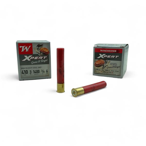 Winchester Xpert Game & Target .410 Ga, 3", 3/8 oz, #6 High Velocity Steel Shot Ammunition, 50 Round
