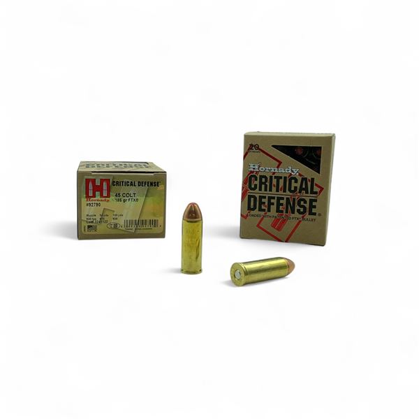 Hornady Critical Defense 45 Colt, 185 Grain FTX Ammunition, 40 Rounds