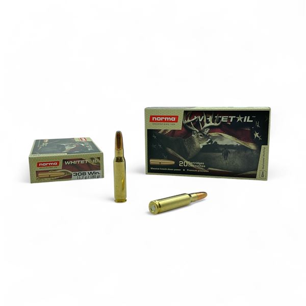 Norma Whitetail 308 Win, 180 Grain Ammunition, 40 Rounds