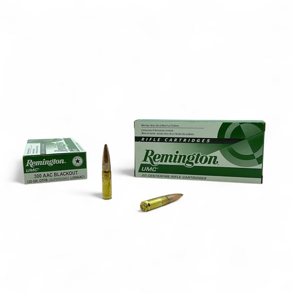 Remington UMC 300 AAC Blackout, 120 Grain OTFB (Supersonic) Ammunition, 40 Rounds