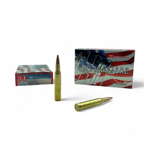 Hornady American Whitetail 270 Win, 140 Grain Interlock Ammunition, 40 Rounds