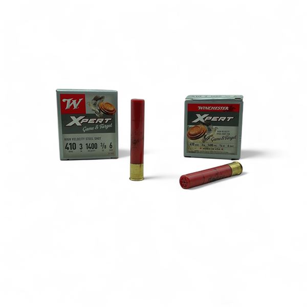 Winchester Xpert Game & Target .410 Ga, 3", 3/8 oz, #6 High Velocity Steel Shot Ammunition, 50 Round